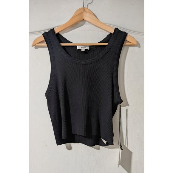 AGOLDE | Cropped Poppy Tank In Black - Picture 2 of 12